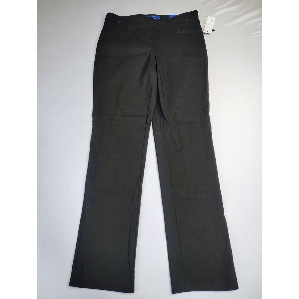 NEW Apt 9 Brynn Pull On Stretch Dress Work Pants Sz 6P Straight Black Slimming